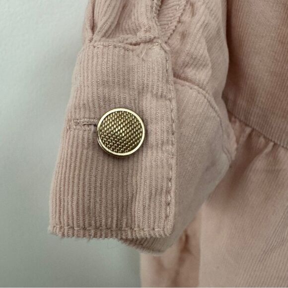 Zara Pink Blush Babydoll Dress Gold Buttons Size XS - Picture 5 of 9